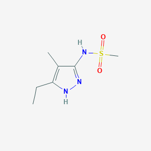 molecular formula C7H13N3O2S B7670874 N-(5-ethyl-4-methyl-1H-pyrazol-3-yl)methanesulfonamide 