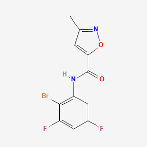 molecular formula C11H7BrF2N2O2 B7670950 N-(2-bromo-3,5-difluorophenyl)-3-methyl-1,2-oxazole-5-carboxamide 