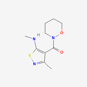 molecular formula C10H15N3O2S B7671245 [3-Methyl-5-(methylamino)-1,2-thiazol-4-yl]-(oxazinan-2-yl)methanone 