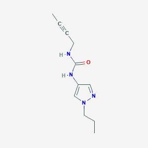 molecular formula C11H16N4O B7671420 1-But-2-ynyl-3-(1-propylpyrazol-4-yl)urea 