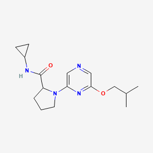 molecular formula C16H24N4O2 B7671464 N-cyclopropyl-1-[6-(2-methylpropoxy)pyrazin-2-yl]pyrrolidine-2-carboxamide 
