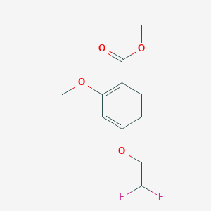 molecular formula C11H12F2O4 B7671647 Methyl 4-(2,2-difluoroethoxy)-2-methoxybenzoate 