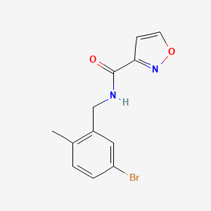 molecular formula C12H11BrN2O2 B7671690 N-[(5-bromo-2-methylphenyl)methyl]-1,2-oxazole-3-carboxamide 
