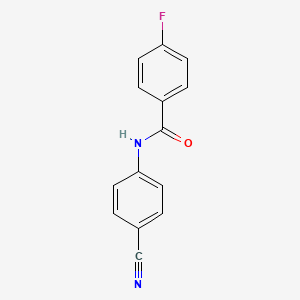 molecular formula C14H9FN2O B7671789 N-(4-cyanophenyl)-4-fluorobenzamide 