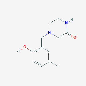 molecular formula C13H18N2O2 B7671830 4-[(2-Methoxy-5-methylphenyl)methyl]piperazin-2-one 