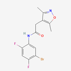molecular formula C13H11BrF2N2O2 B7672153 N-(5-bromo-2,4-difluorophenyl)-2-(3,5-dimethyl-1,2-oxazol-4-yl)acetamide 