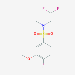 molecular formula C11H14F3NO3S B7672360 N-(2,2-difluoroethyl)-N-ethyl-4-fluoro-3-methoxybenzenesulfonamide 