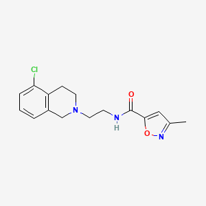 molecular formula C16H18ClN3O2 B7672446 N-[2-(5-chloro-3,4-dihydro-1H-isoquinolin-2-yl)ethyl]-3-methyl-1,2-oxazole-5-carboxamide 