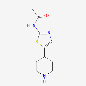 molecular formula C10H15N3OS B7672628 N-(5-piperidin-4-yl-1,3-thiazol-2-yl)acetamide 