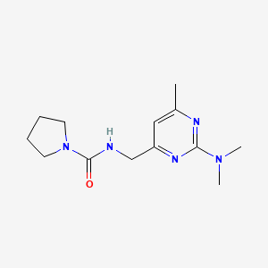 molecular formula C13H21N5O B7672836 N-[[2-(dimethylamino)-6-methylpyrimidin-4-yl]methyl]pyrrolidine-1-carboxamide 