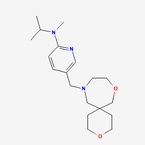 molecular formula C19H31N3O2 B7672889 5-(3,8-dioxa-11-azaspiro[5.6]dodecan-11-ylmethyl)-N-methyl-N-propan-2-ylpyridin-2-amine 