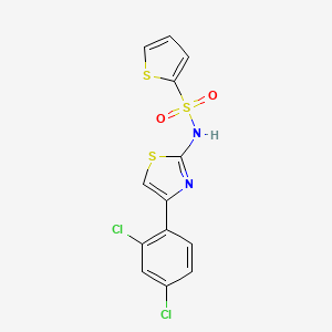 molecular formula C13H8Cl2N2O2S3 B7673074 N-[4-(2,4-dichlorophenyl)-1,3-thiazol-2-yl]thiophene-2-sulfonamide 