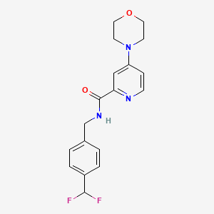 molecular formula C18H19F2N3O2 B7673213 N-[[4-(difluoromethyl)phenyl]methyl]-4-morpholin-4-ylpyridine-2-carboxamide 