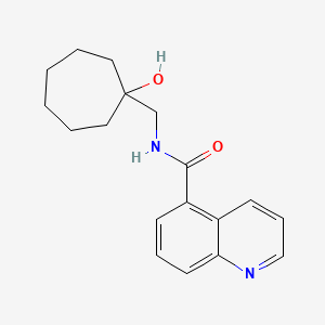 molecular formula C18H22N2O2 B7673273 N-[(1-hydroxycycloheptyl)methyl]quinoline-5-carboxamide 