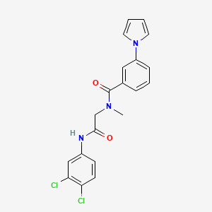 molecular formula C20H17Cl2N3O2 B7673414 N-[2-(3,4-dichloroanilino)-2-oxoethyl]-N-methyl-3-pyrrol-1-ylbenzamide 