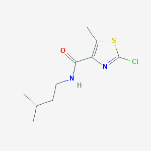 molecular formula C10H15ClN2OS B7673568 2-chloro-5-methyl-N-(3-methylbutyl)-1,3-thiazole-4-carboxamide 