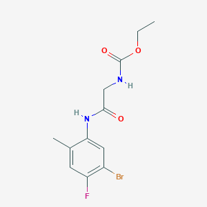 molecular formula C12H14BrFN2O3 B7673633 ethyl N-[2-(5-bromo-4-fluoro-2-methylanilino)-2-oxoethyl]carbamate 