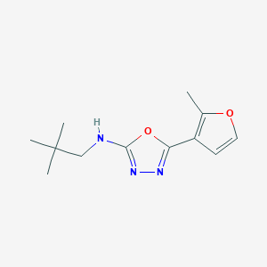 molecular formula C12H17N3O2 B7673722 N-(2,2-dimethylpropyl)-5-(2-methylfuran-3-yl)-1,3,4-oxadiazol-2-amine 