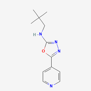 molecular formula C12H16N4O B7673787 N-(2,2-dimethylpropyl)-5-pyridin-4-yl-1,3,4-oxadiazol-2-amine 