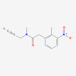 molecular formula C13H14N2O3 B7673885 N-methyl-2-(2-methyl-3-nitrophenyl)-N-prop-2-ynylacetamide 