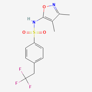 molecular formula C13H13F3N2O3S B7673953 N-(3,4-dimethyl-1,2-oxazol-5-yl)-4-(2,2,2-trifluoroethyl)benzenesulfonamide 