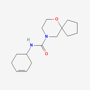 molecular formula C15H24N2O2 B7673978 N-cyclohex-3-en-1-yl-6-oxa-9-azaspiro[4.5]decane-9-carboxamide 