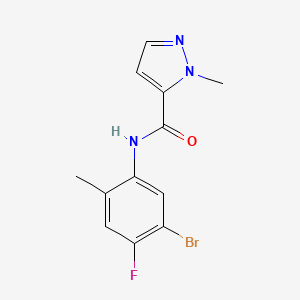 molecular formula C12H11BrFN3O B7674112 N-(5-bromo-4-fluoro-2-methylphenyl)-2-methylpyrazole-3-carboxamide 