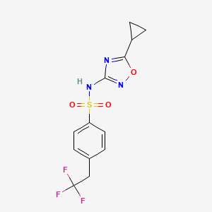 molecular formula C13H12F3N3O3S B7674156 N-(5-cyclopropyl-1,2,4-oxadiazol-3-yl)-4-(2,2,2-trifluoroethyl)benzenesulfonamide 