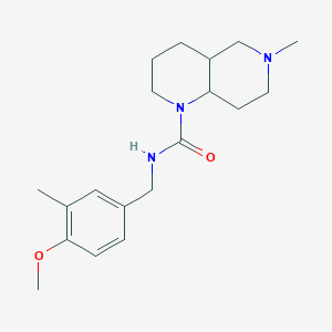 molecular formula C19H29N3O2 B7674488 N-[(4-methoxy-3-methylphenyl)methyl]-6-methyl-2,3,4,4a,5,7,8,8a-octahydro-1,6-naphthyridine-1-carboxamide 