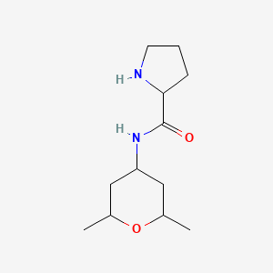 molecular formula C12H22N2O2 B7674510 N-(2,6-dimethyloxan-4-yl)pyrrolidine-2-carboxamide 