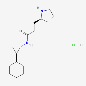 molecular formula C16H29ClN2O B7674597 N-(2-cyclohexylcyclopropyl)-3-[(2S)-pyrrolidin-2-yl]propanamide;hydrochloride 
