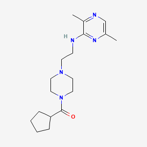 molecular formula C18H29N5O B7674688 Cyclopentyl-[4-[2-[(3,6-dimethylpyrazin-2-yl)amino]ethyl]piperazin-1-yl]methanone 