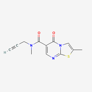molecular formula C12H11N3O2S B7674770 N,2-dimethyl-5-oxo-N-prop-2-ynyl-[1,3]thiazolo[3,2-a]pyrimidine-6-carboxamide 