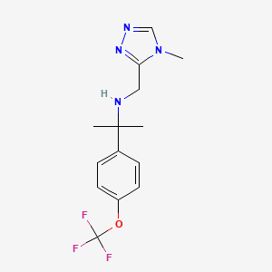 molecular formula C14H17F3N4O B7674833 N-[(4-methyl-1,2,4-triazol-3-yl)methyl]-2-[4-(trifluoromethoxy)phenyl]propan-2-amine 