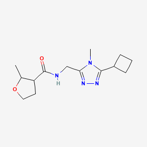 molecular formula C14H22N4O2 B7674859 N-[(5-cyclobutyl-4-methyl-1,2,4-triazol-3-yl)methyl]-2-methyloxolane-3-carboxamide 