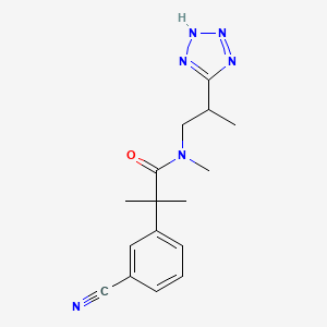 molecular formula C16H20N6O B7675071 2-(3-cyanophenyl)-N,2-dimethyl-N-[2-(2H-tetrazol-5-yl)propyl]propanamide 