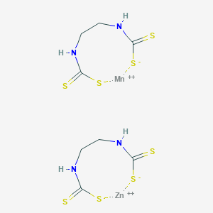 molecular formula C4H6N2S4Mn . C4H6N2S4Zn<br>C8H12MnN4S8Zn B076751 zinc;manganese(2+);N-[2-(sulfidocarbothioylamino)ethyl]carbamodithioate CAS No. 12656-69-8