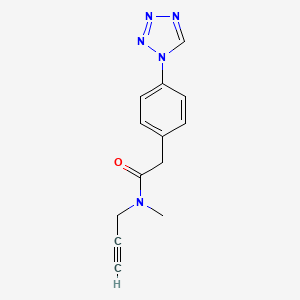 molecular formula C13H13N5O B7675335 N-methyl-N-prop-2-ynyl-2-[4-(tetrazol-1-yl)phenyl]acetamide 