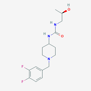 molecular formula C16H23F2N3O2 B7675462 1-[1-[(3,4-difluorophenyl)methyl]piperidin-4-yl]-3-[(2R)-2-hydroxypropyl]urea 