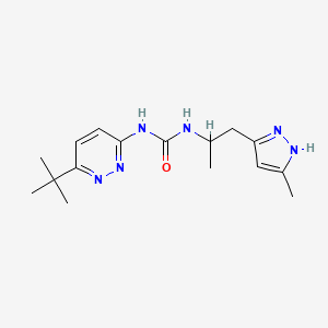 molecular formula C16H24N6O B7675508 1-(6-tert-butylpyridazin-3-yl)-3-[1-(5-methyl-1H-pyrazol-3-yl)propan-2-yl]urea 
