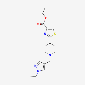 molecular formula C17H24N4O2S B7675548 Ethyl 2-[1-[(1-ethylpyrazol-4-yl)methyl]piperidin-4-yl]-1,3-thiazole-4-carboxylate 