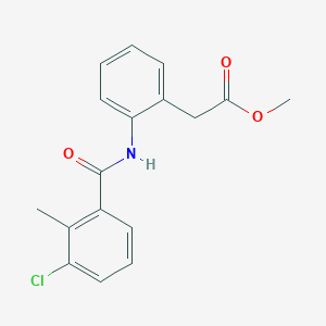 molecular formula C17H16ClNO3 B7675683 Methyl 2-[2-[(3-chloro-2-methylbenzoyl)amino]phenyl]acetate 