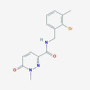 molecular formula C14H14BrN3O2 B7675686 N-[(2-bromo-3-methylphenyl)methyl]-1-methyl-6-oxopyridazine-3-carboxamide 