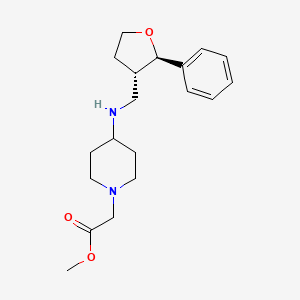 molecular formula C19H28N2O3 B7675927 methyl 2-[4-[[(2R,3S)-2-phenyloxolan-3-yl]methylamino]piperidin-1-yl]acetate 
