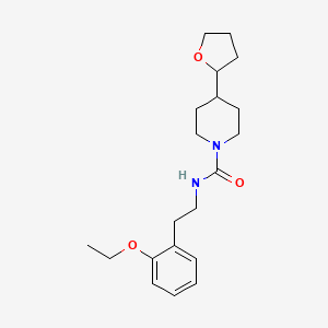 molecular formula C20H30N2O3 B7676038 N-[2-(2-ethoxyphenyl)ethyl]-4-(oxolan-2-yl)piperidine-1-carboxamide 