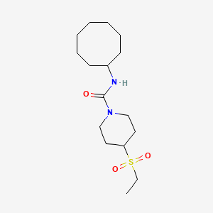 molecular formula C16H30N2O3S B7676046 N-cyclooctyl-4-ethylsulfonylpiperidine-1-carboxamide 