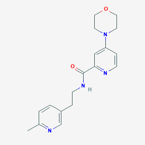 molecular formula C18H22N4O2 B7676110 N-[2-(6-methylpyridin-3-yl)ethyl]-4-morpholin-4-ylpyridine-2-carboxamide 