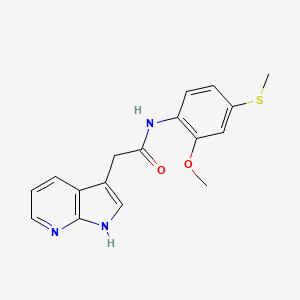 molecular formula C17H17N3O2S B7676171 N-(2-methoxy-4-methylsulfanylphenyl)-2-(1H-pyrrolo[2,3-b]pyridin-3-yl)acetamide 