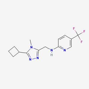 molecular formula C14H16F3N5 B7676219 N-[(5-cyclobutyl-4-methyl-1,2,4-triazol-3-yl)methyl]-5-(trifluoromethyl)pyridin-2-amine 