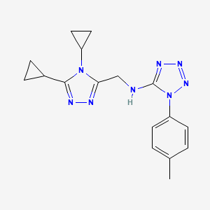 molecular formula C17H20N8 B7676222 N-[(4,5-dicyclopropyl-1,2,4-triazol-3-yl)methyl]-1-(4-methylphenyl)tetrazol-5-amine 